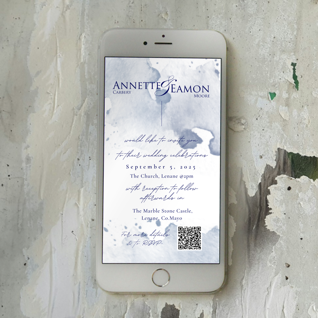 Seaside Mist Watercolour Wedding Invitation Suite (Editable Canva Templates)