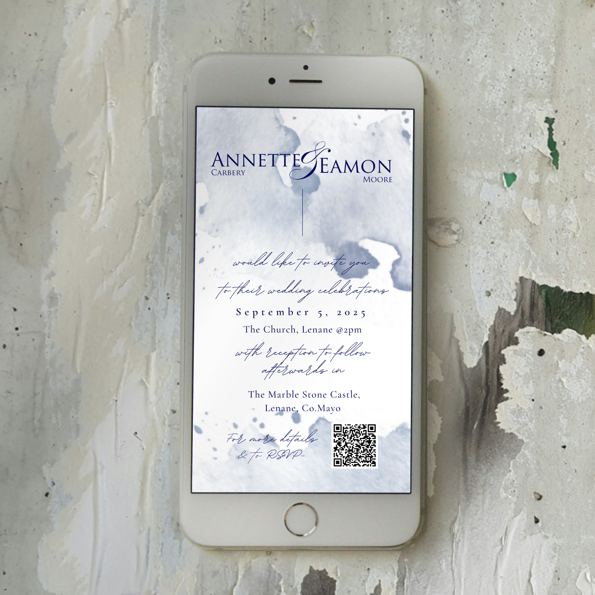 Seaside Mist Watercolour Wedding Invitation Suite (Editable Canva Templates)