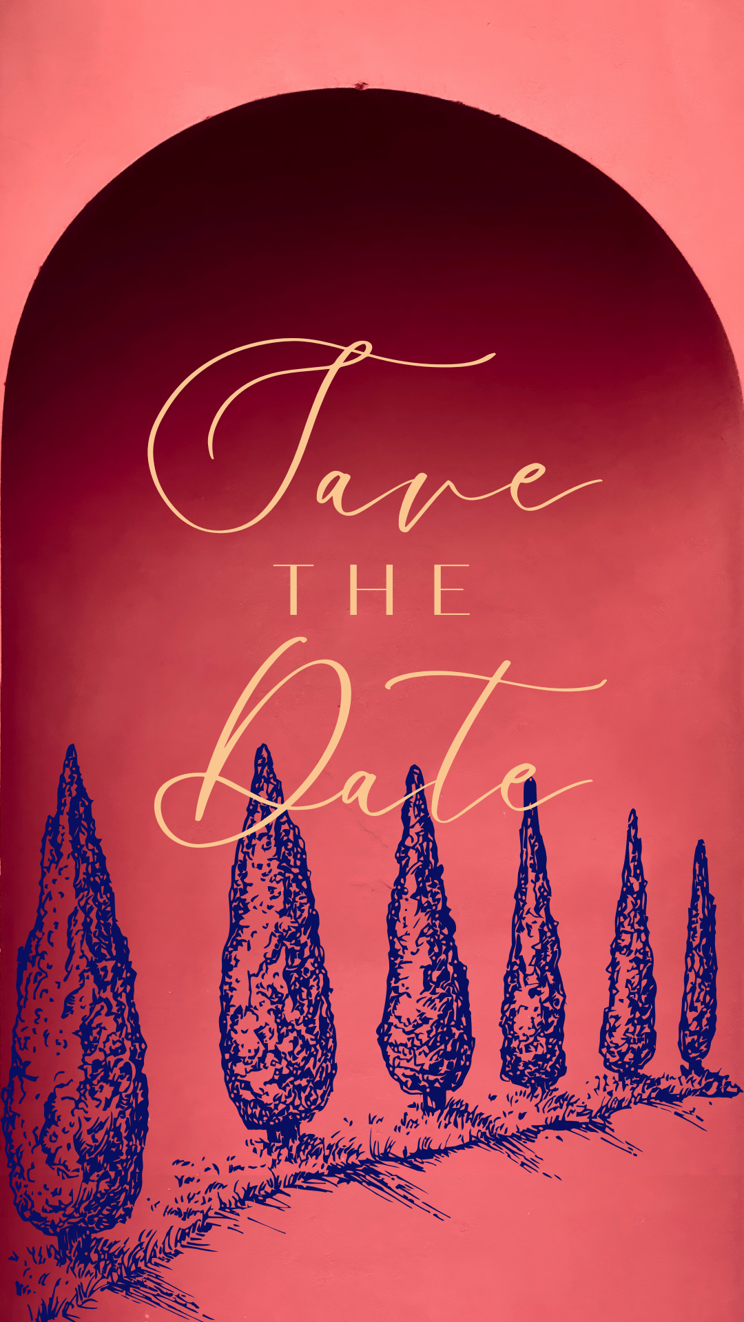 Tuscan Save the Date Video Invitation | Custom Wedding Evite | Mobile Video Invite – Done For You