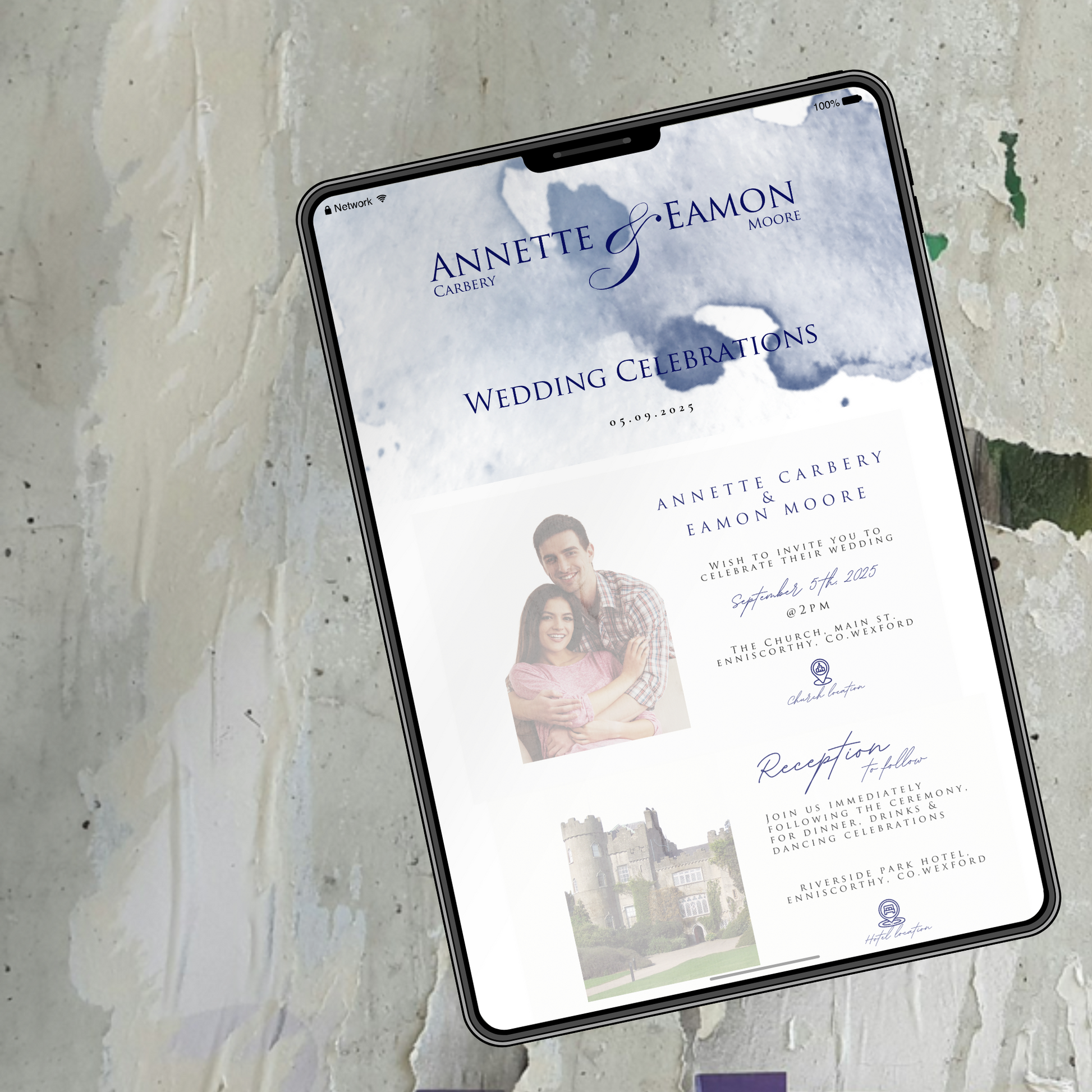 Seaside Mist Watercolour Wedding Invitation Suite (Editable Canva Templates)