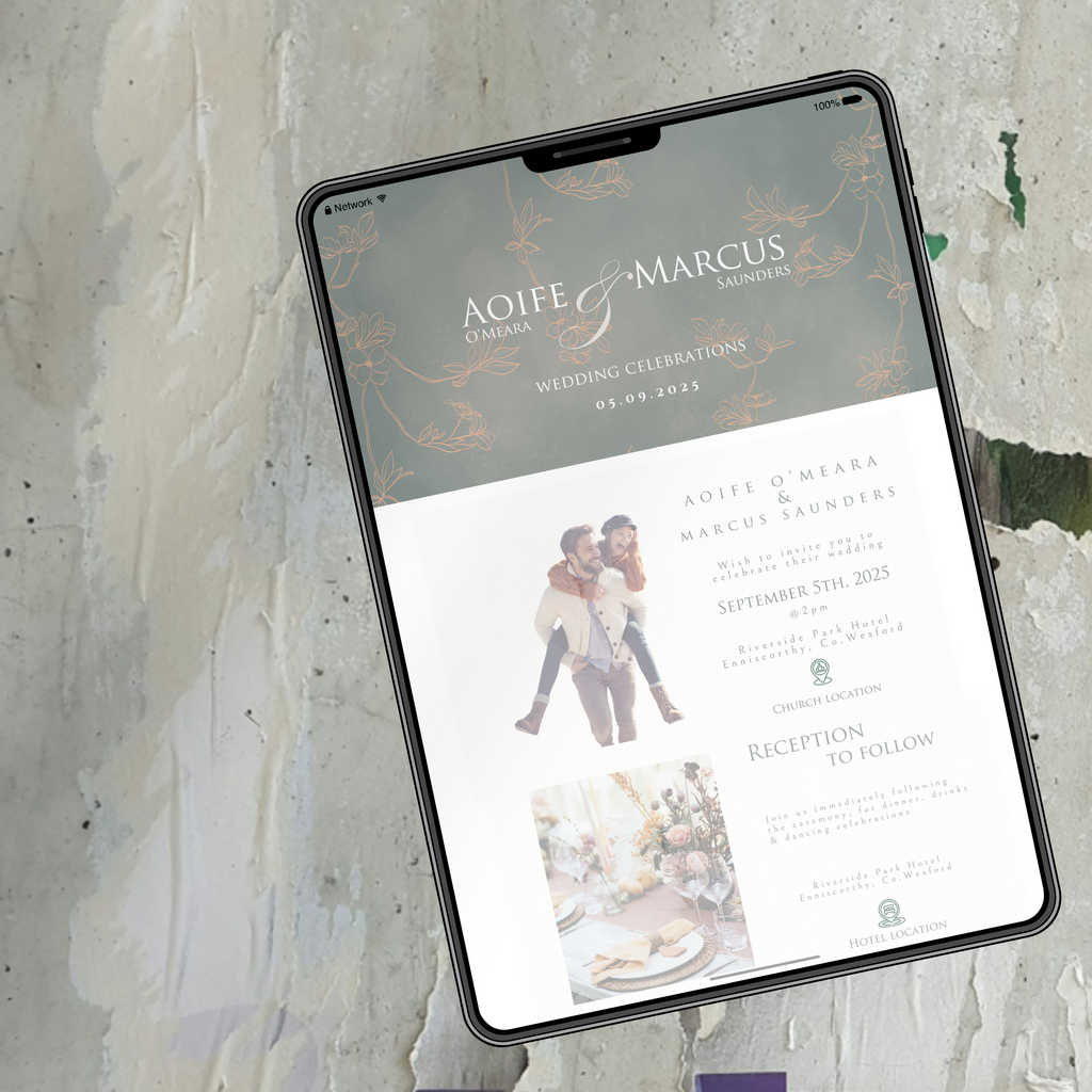 Sage Bloom Botanical Wedding Invitation Suite – Canva Template