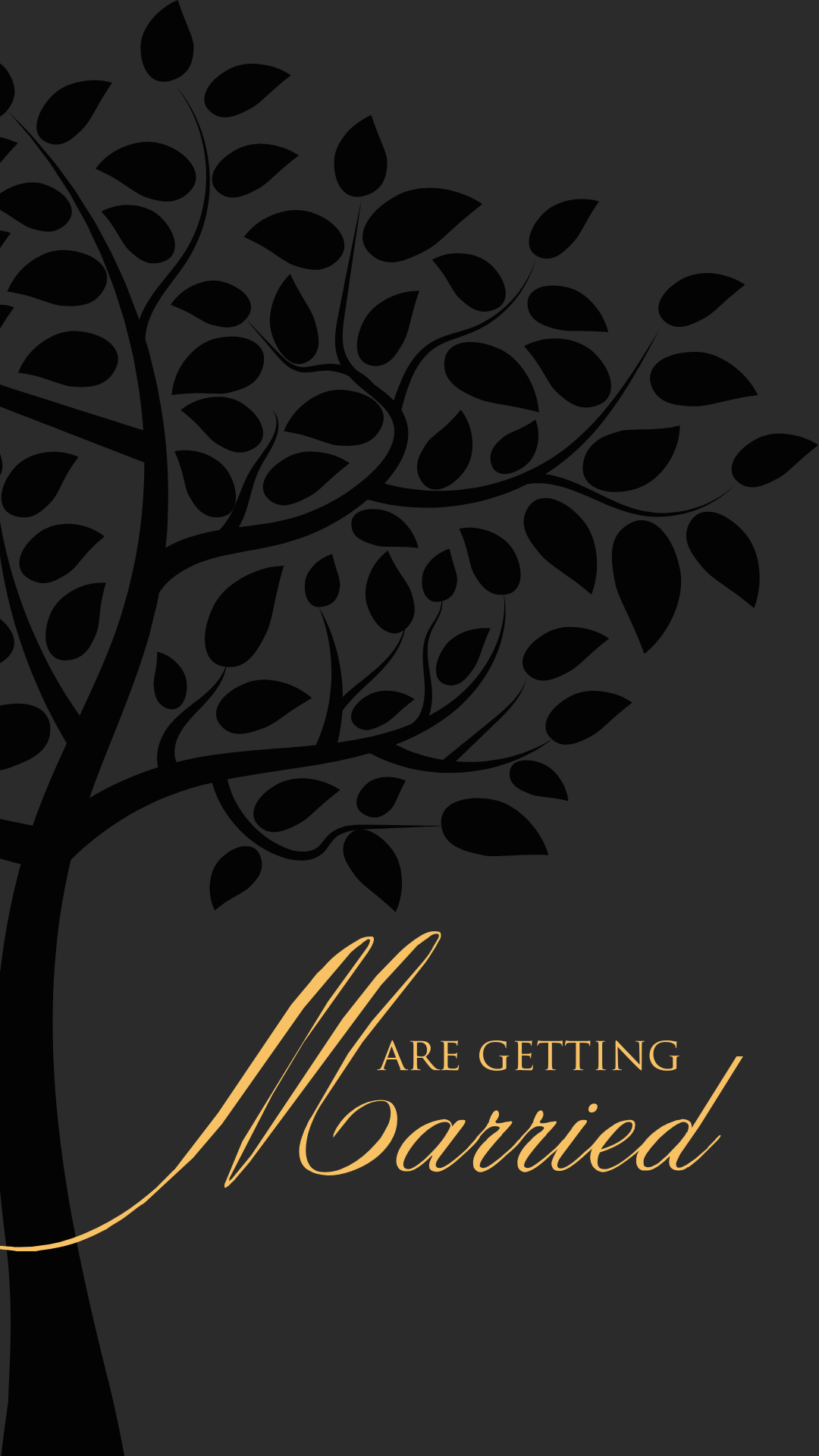 Midnight Botanical Save the Date Mobile Video Invitation