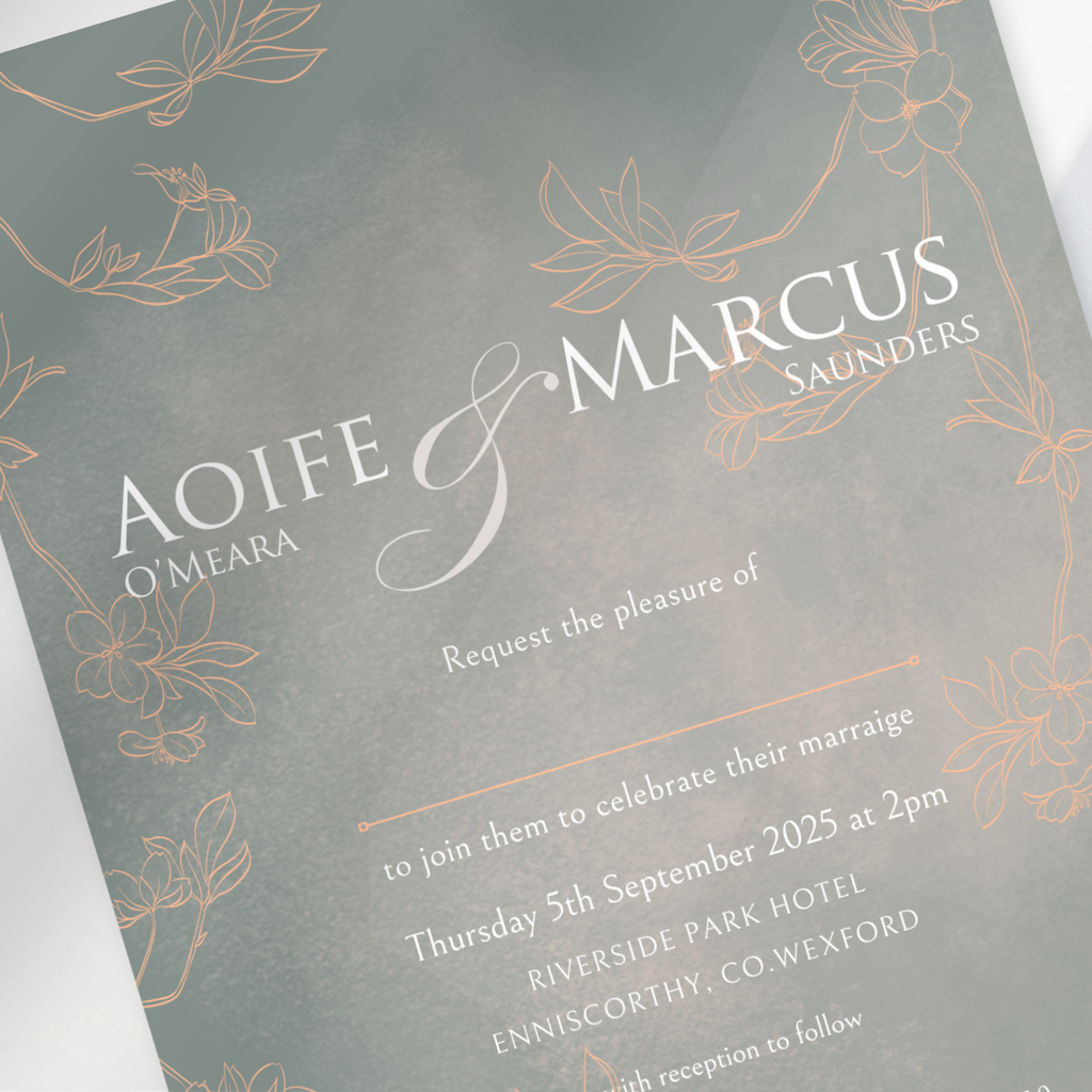 Sage Bloom Botanical Wedding Invitation Suite (Print-Ready PDF Files)