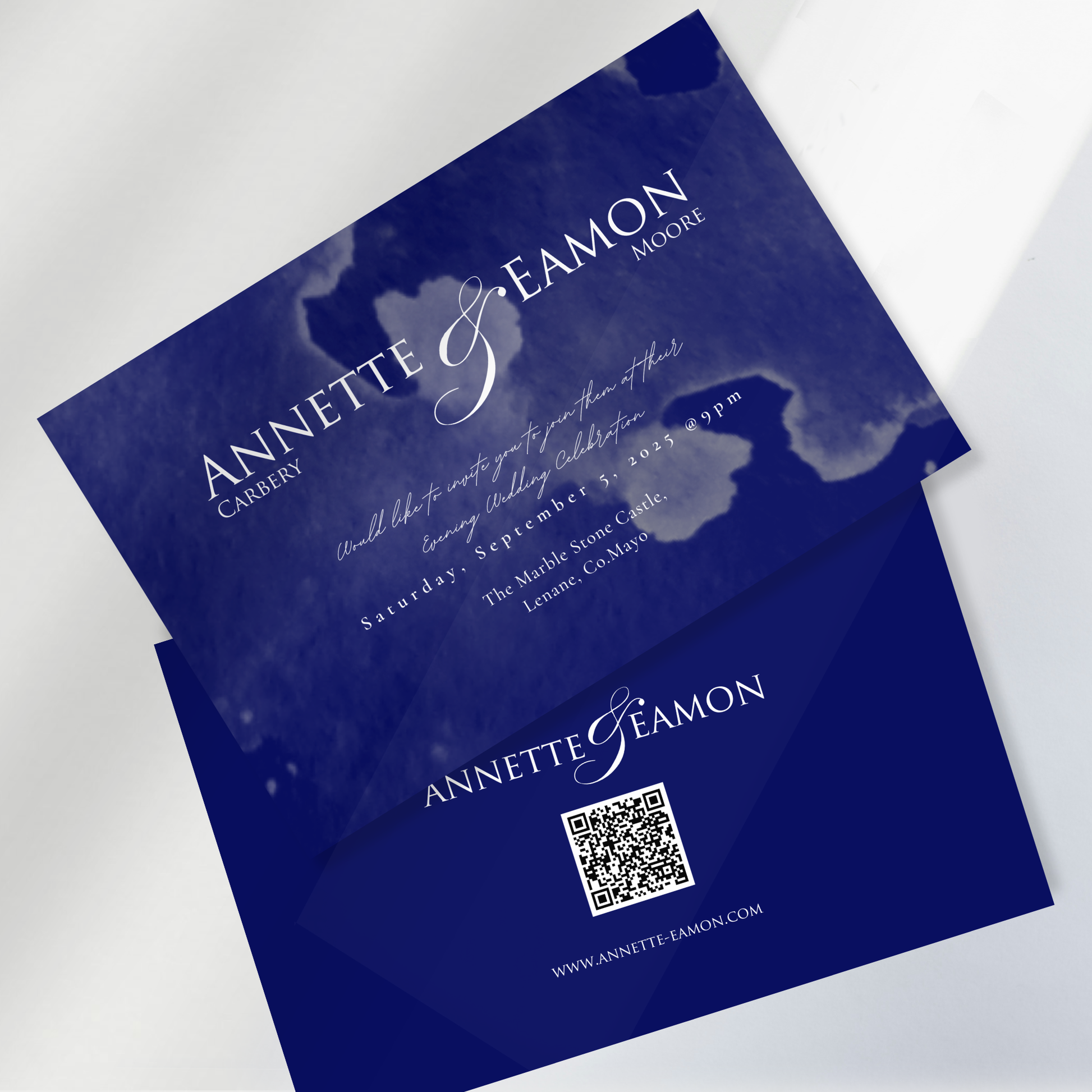 Seaside Mist Watercolour Wedding Invitation Suite (Editable Canva Templates)