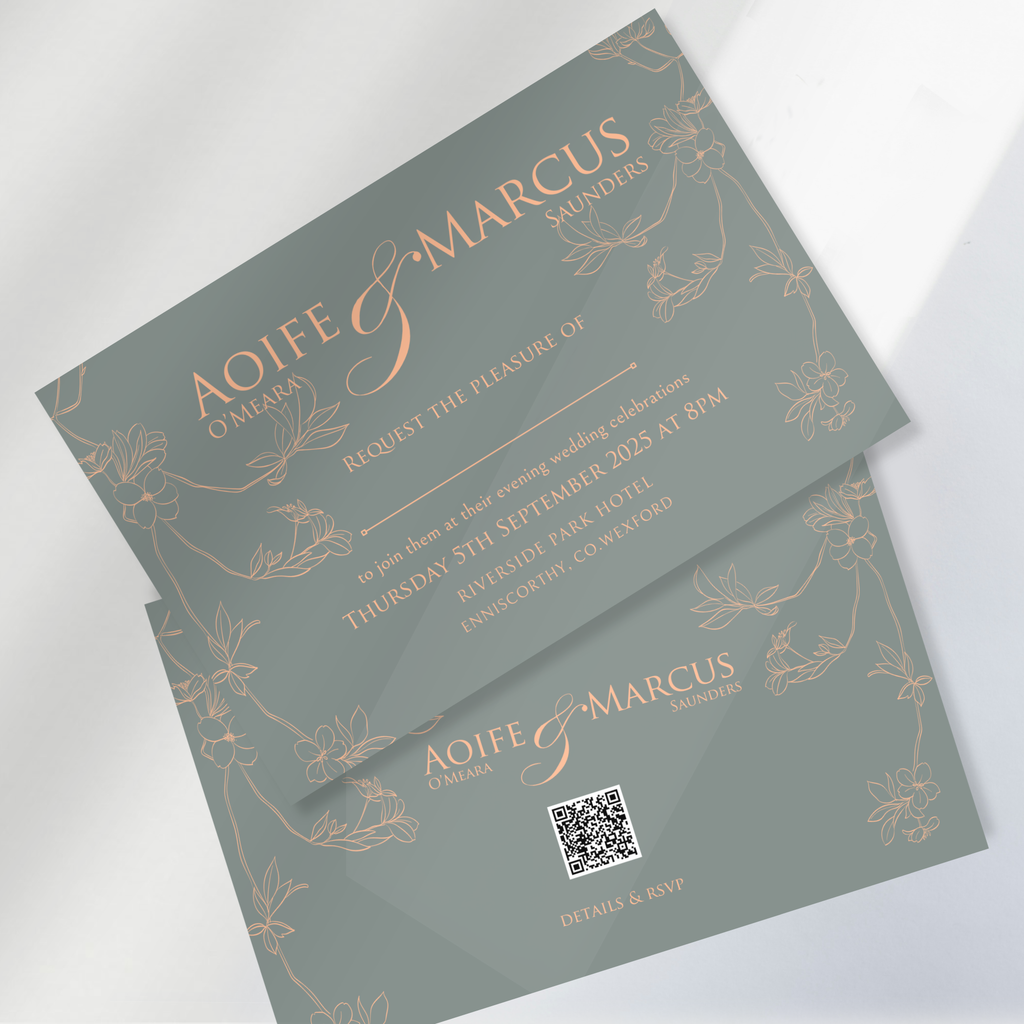Sage Bloom Botanical Wedding Invitation Suite – Canva Template