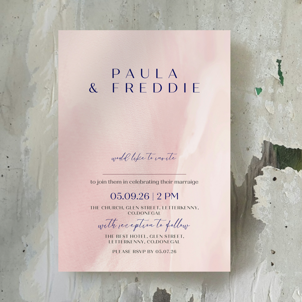 Blush Whisper Watercolour Wedding Invitation Suite (Print-Ready PDF Files)