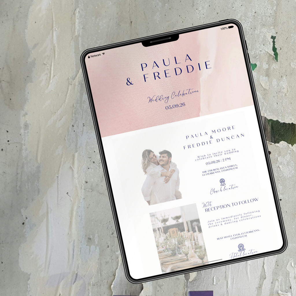 Blush Whisper Watercolour Wedding Invitation Suite – Canva Template