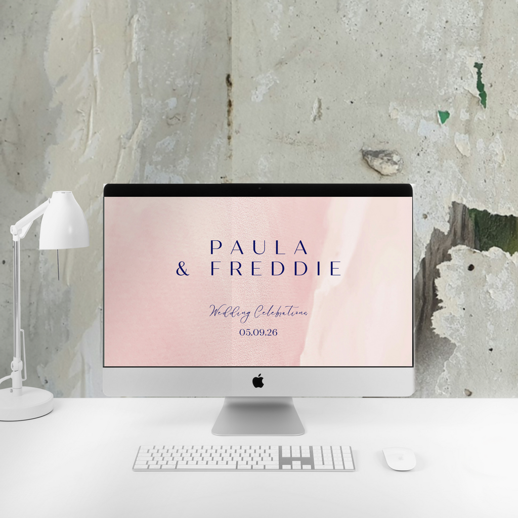 Blush Whisper Watercolour Wedding Invitation Suite – Canva Template