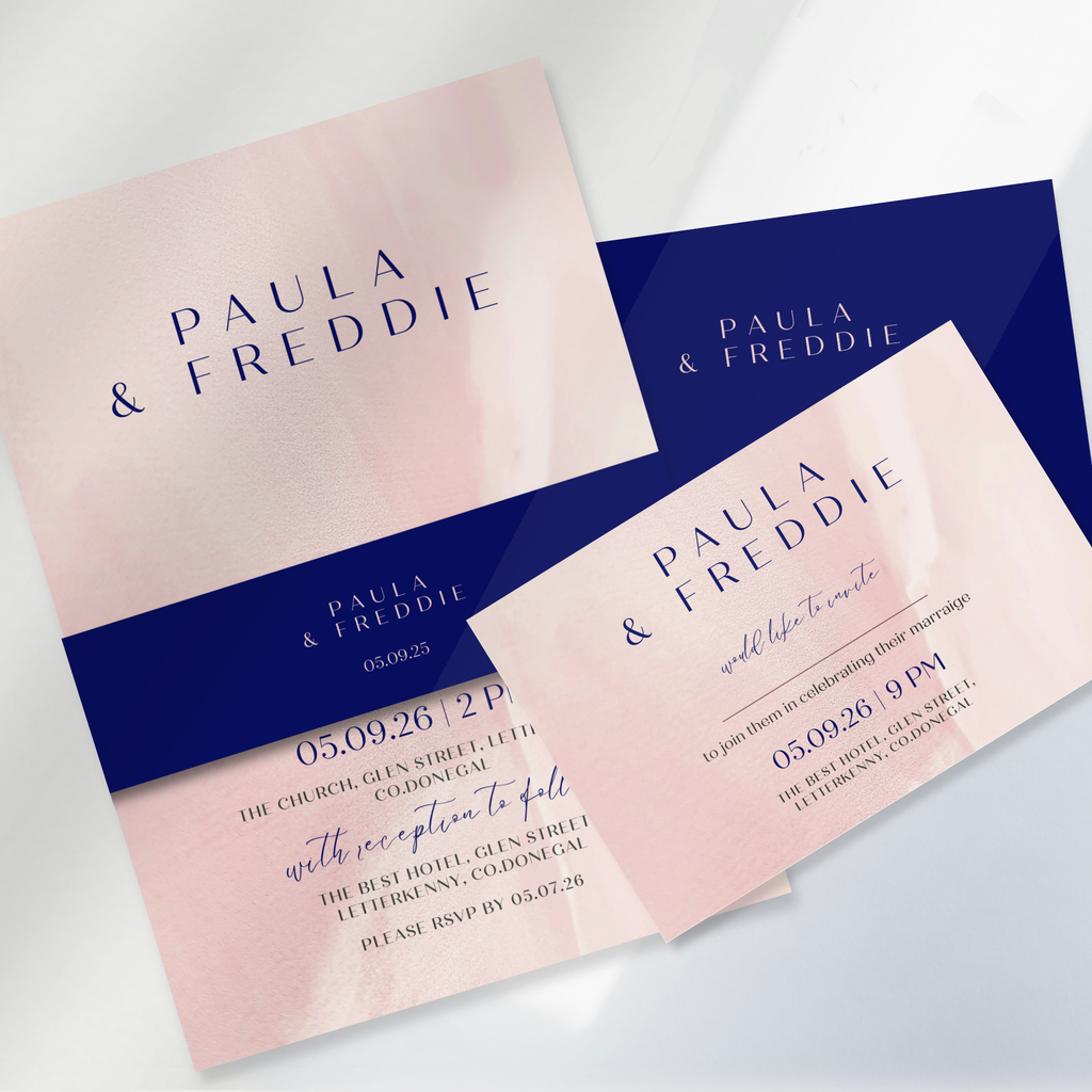 Blush Whisper Watercolour Wedding Invitation Suite (Print-Ready PDF Files)