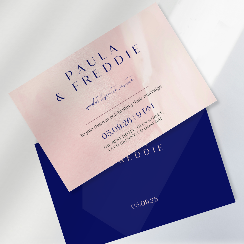 Blush Whisper Watercolour Wedding Invitation Suite (Print-Ready PDF Files)