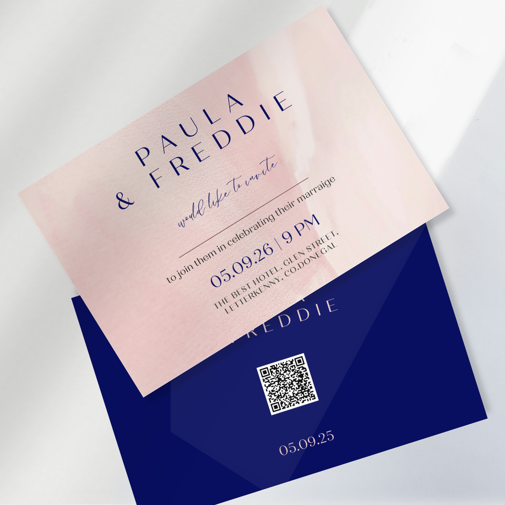 Blush Whisper Watercolour Wedding Invitation Suite – Canva Template