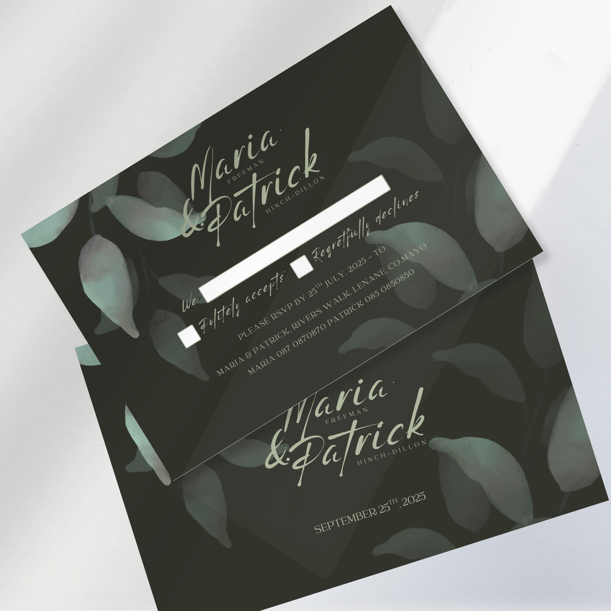 Eucalyptus Whisper Botanical Wedding Invitation Suite (Print-Ready PDF Files)
