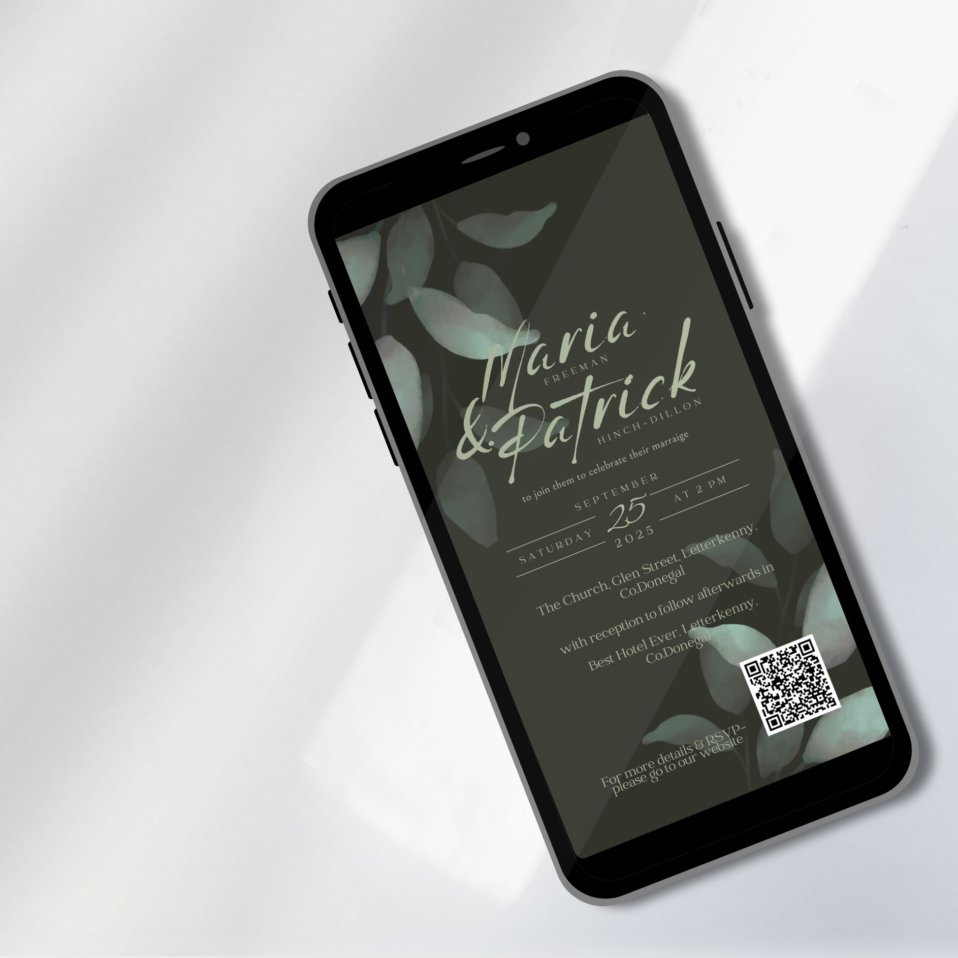 Eucalyptus Whisper Botanical Wedding Invitation Suite – Canva Template