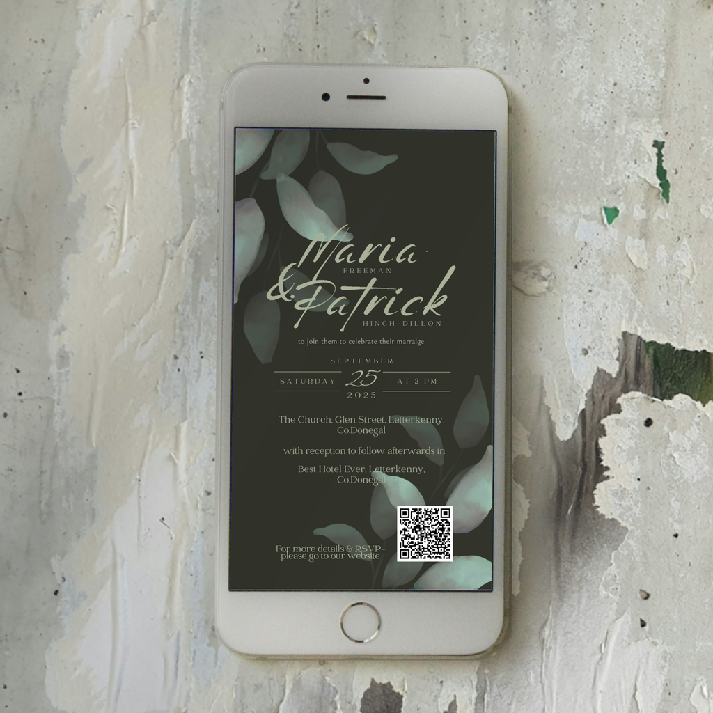 Eucalyptus Whisper Botanical Wedding Invitation Suite – Canva Template
