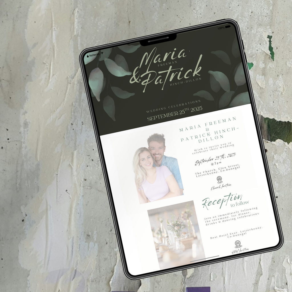 Eucalyptus Whisper Botanical Wedding Invitation Suite – Canva Template