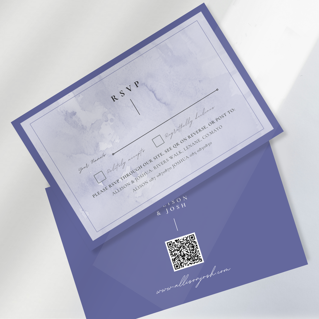 Lavender Mist Watercolour Wedding Invitation Suite – Canva Template