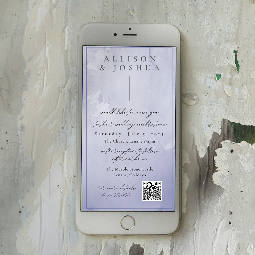 Lavender Mist Watercolour Wedding Invitation Suite – Canva Template