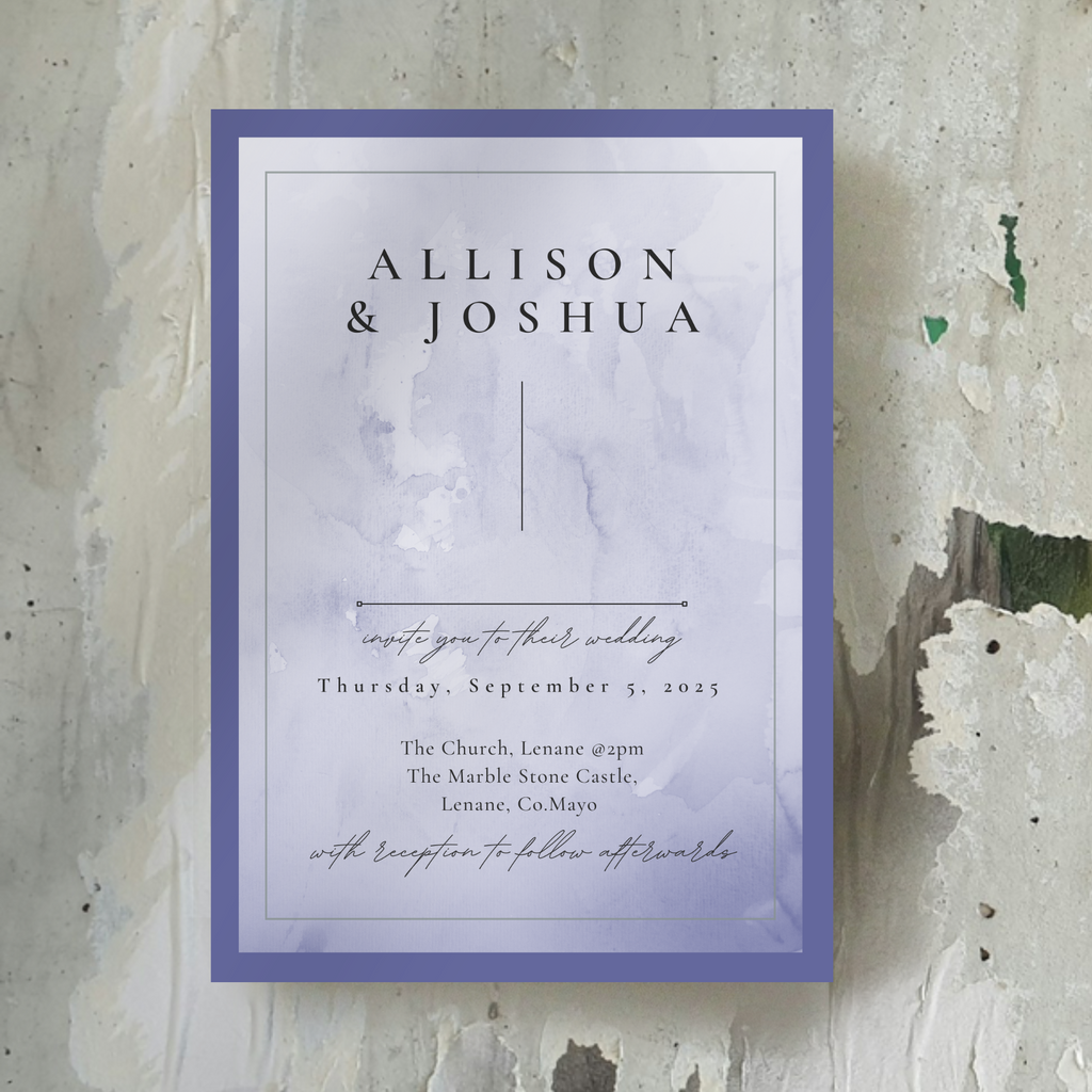 Lavender Mist Watercolour Wedding Invitation Suite (Print-Ready PDF Files)