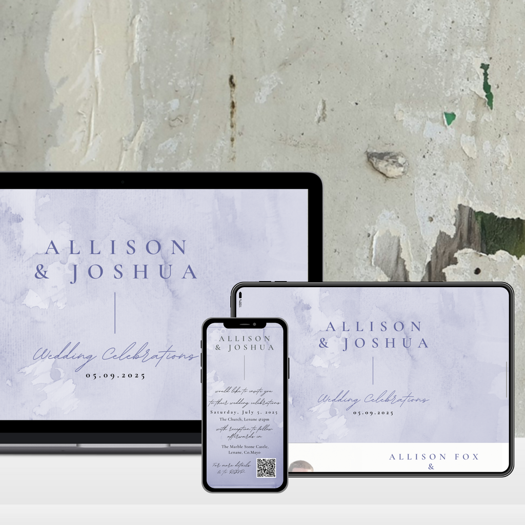 Lavender Mist Watercolour Wedding Invitation Suite – Canva Template