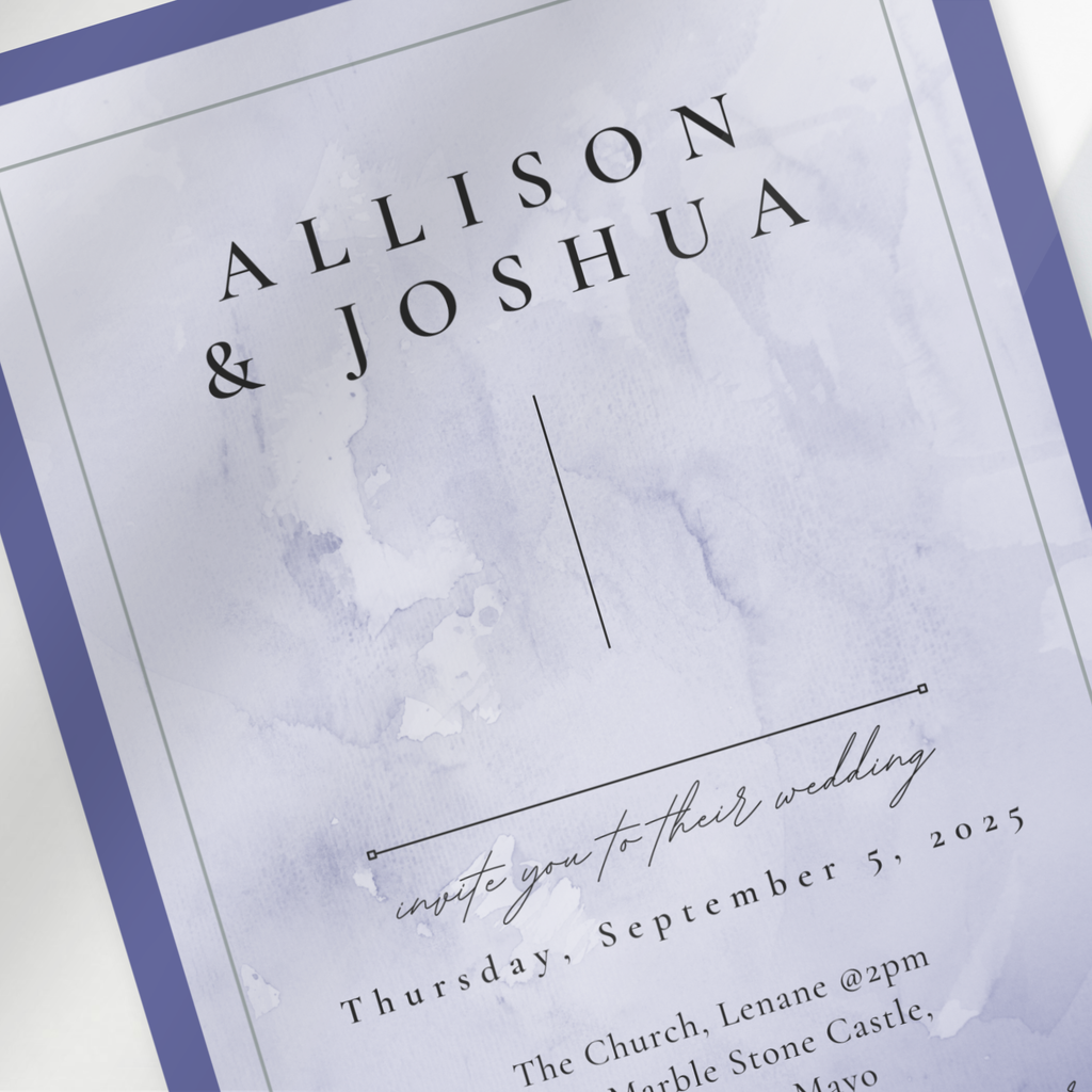 Lavender Mist Watercolour Wedding Invitation Suite (Print-Ready PDF Files)