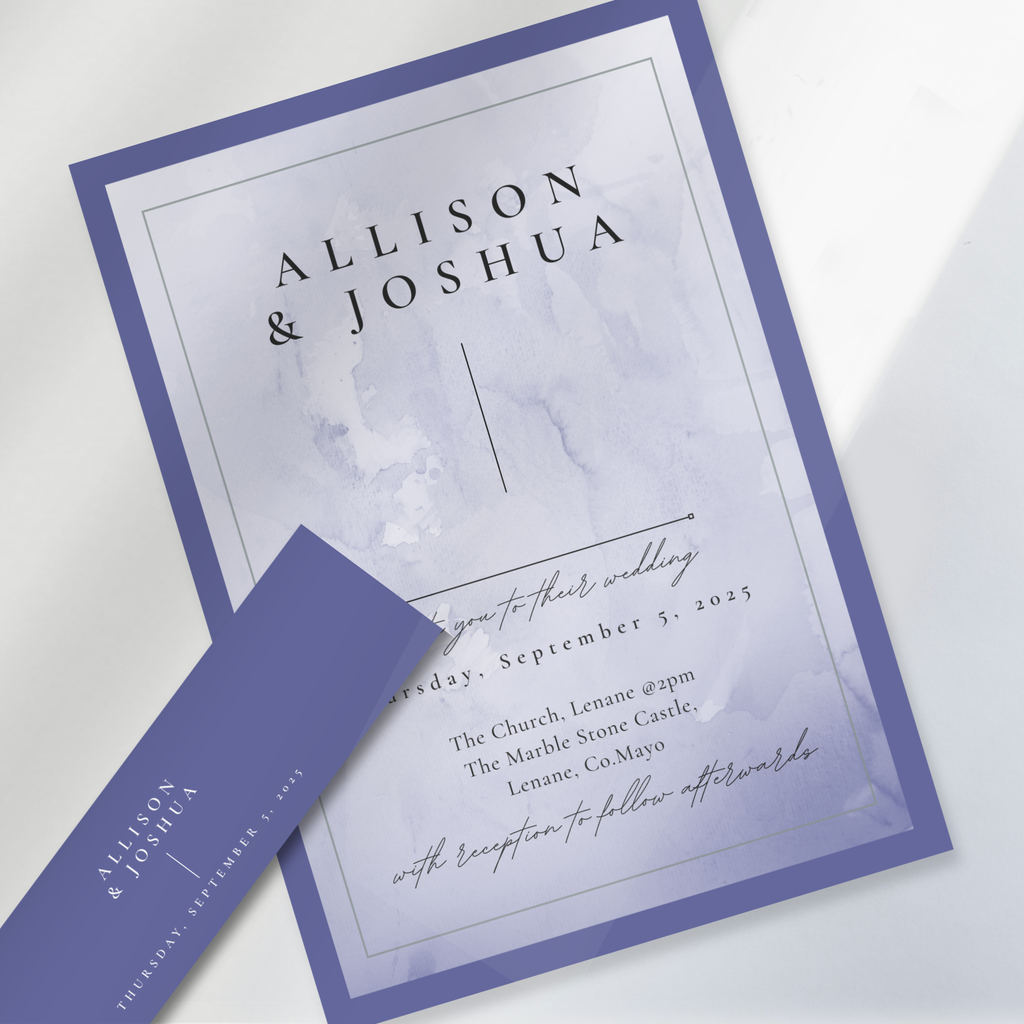 Lavender Mist Watercolour Wedding Invitation Suite (Print-Ready PDF Files)