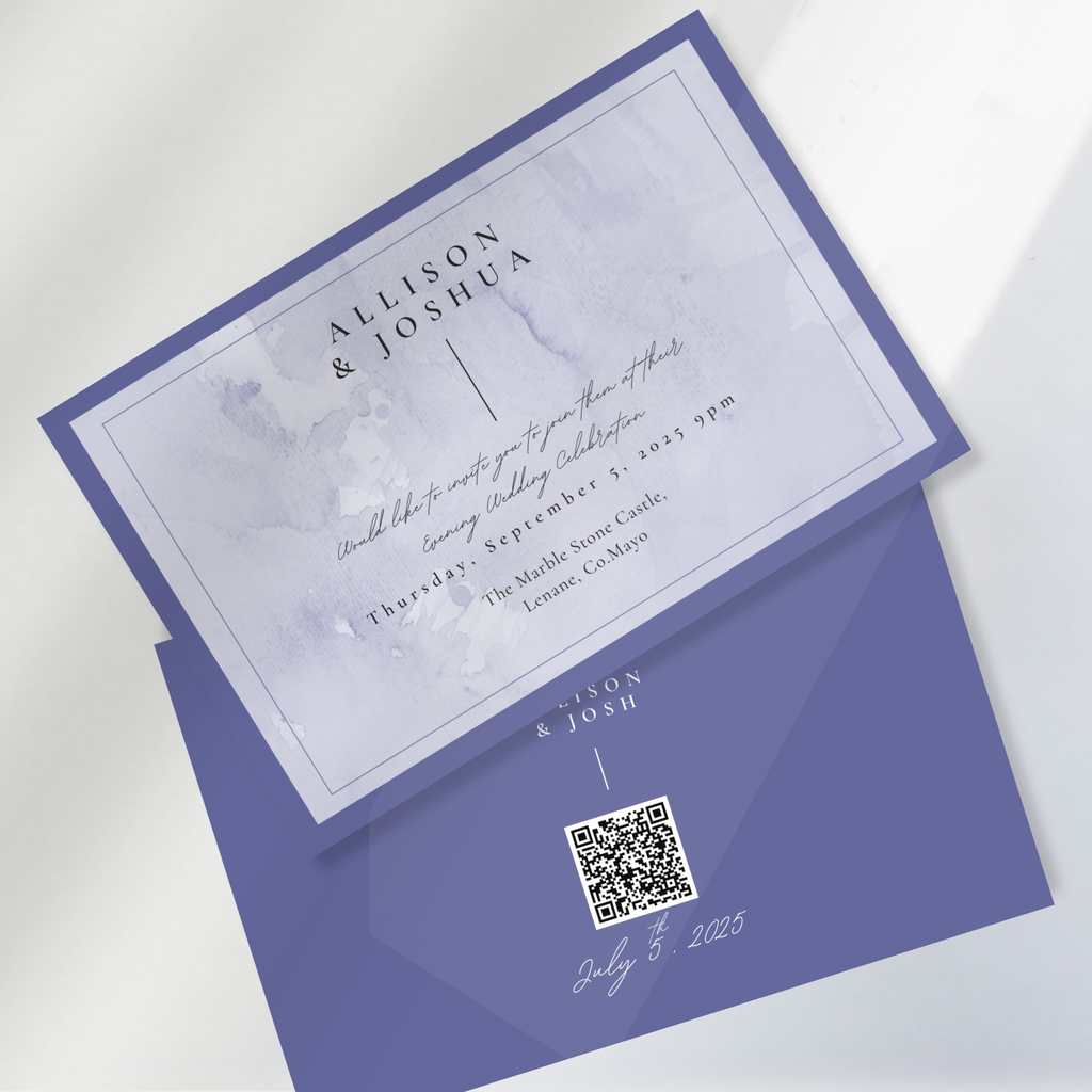 Lavender Mist Watercolour Wedding Invitation Suite – Canva Template