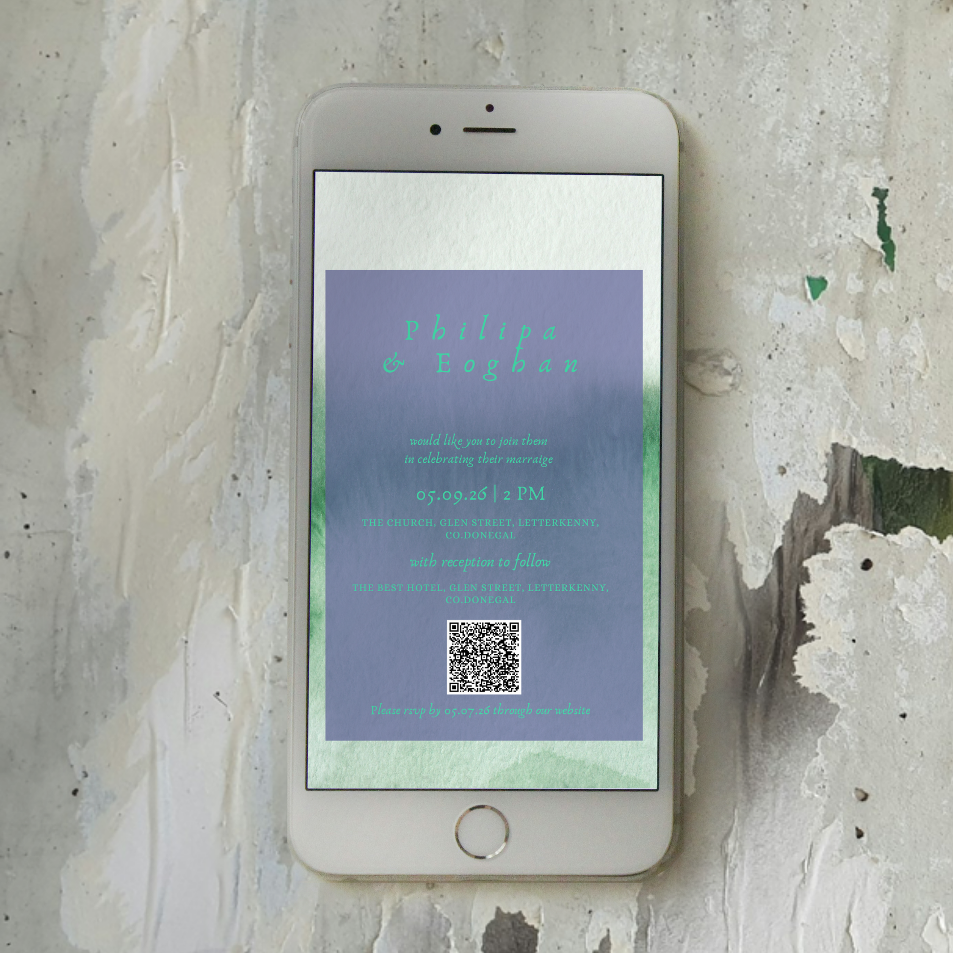 Meadow Mist Watercolour Wedding Invitation Suite – Canva Template