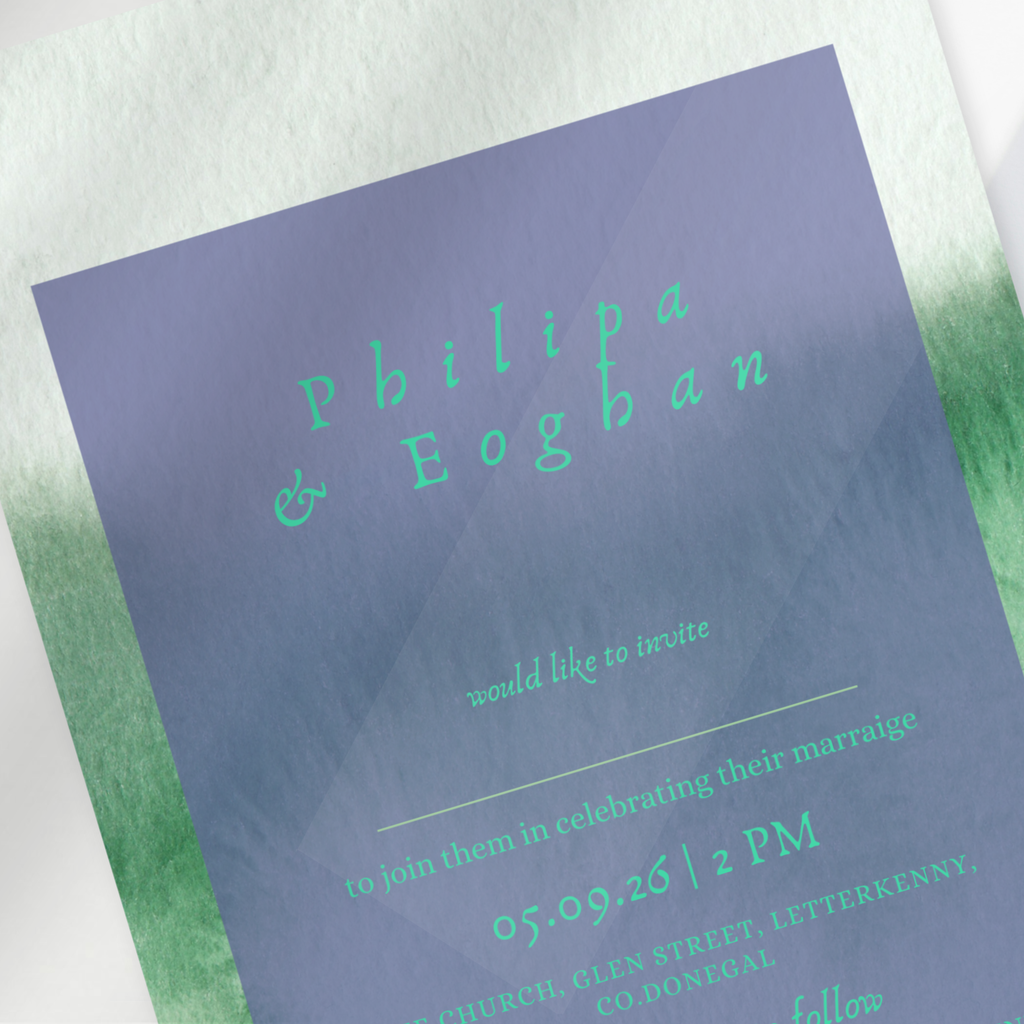 Meadow Mist Watercolour Wedding Invitation Suite – Canva Template
