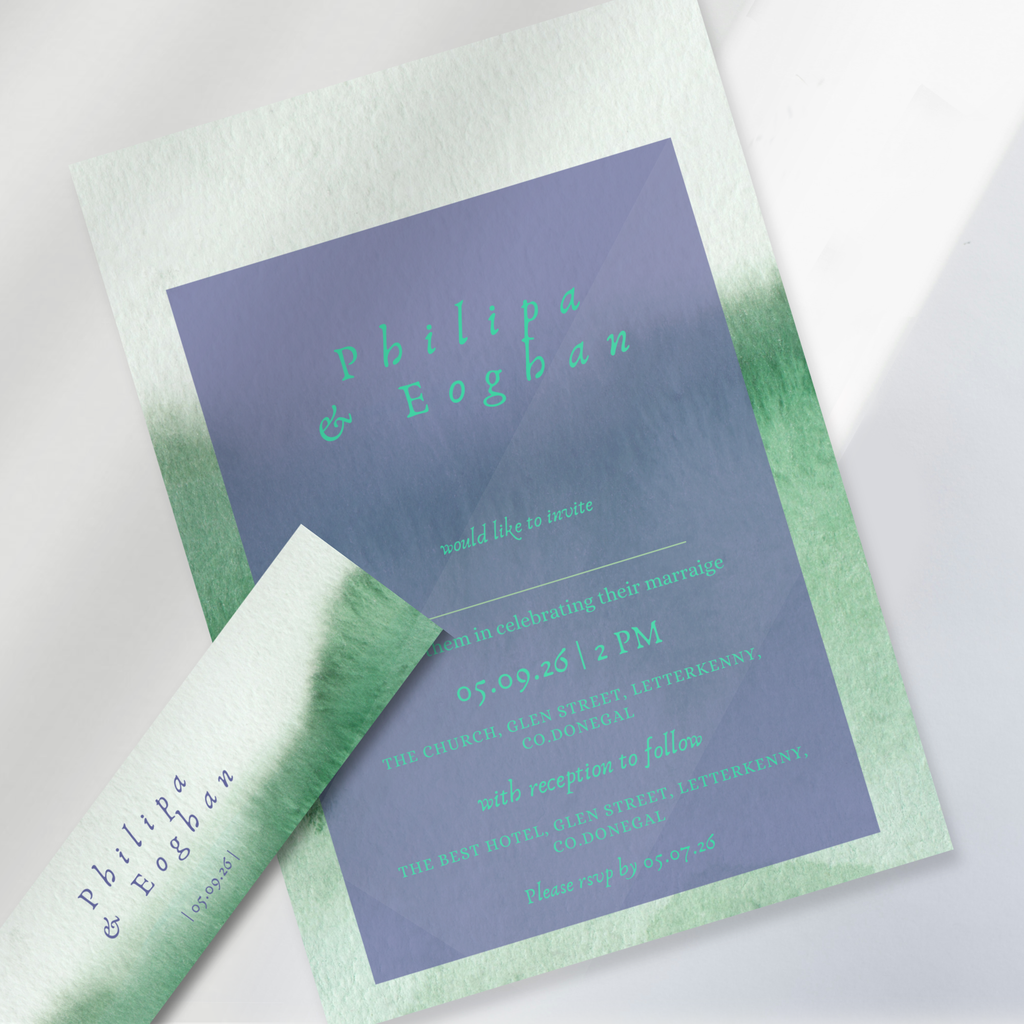 Meadow Mist Watercolour Wedding Invitation Suite – Canva Template