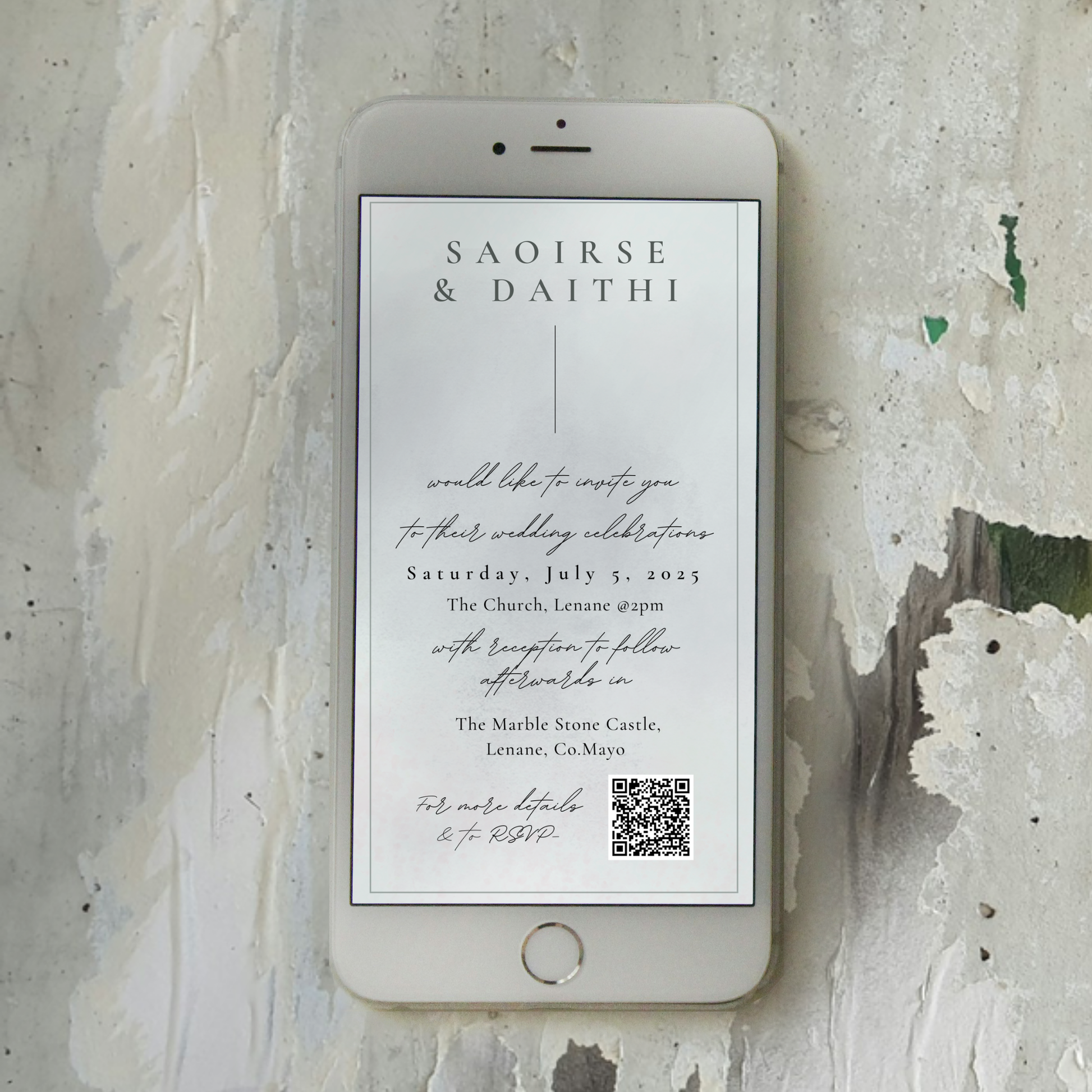 Misty Grey Minimal Wedding Invitation Suite – Canva Template