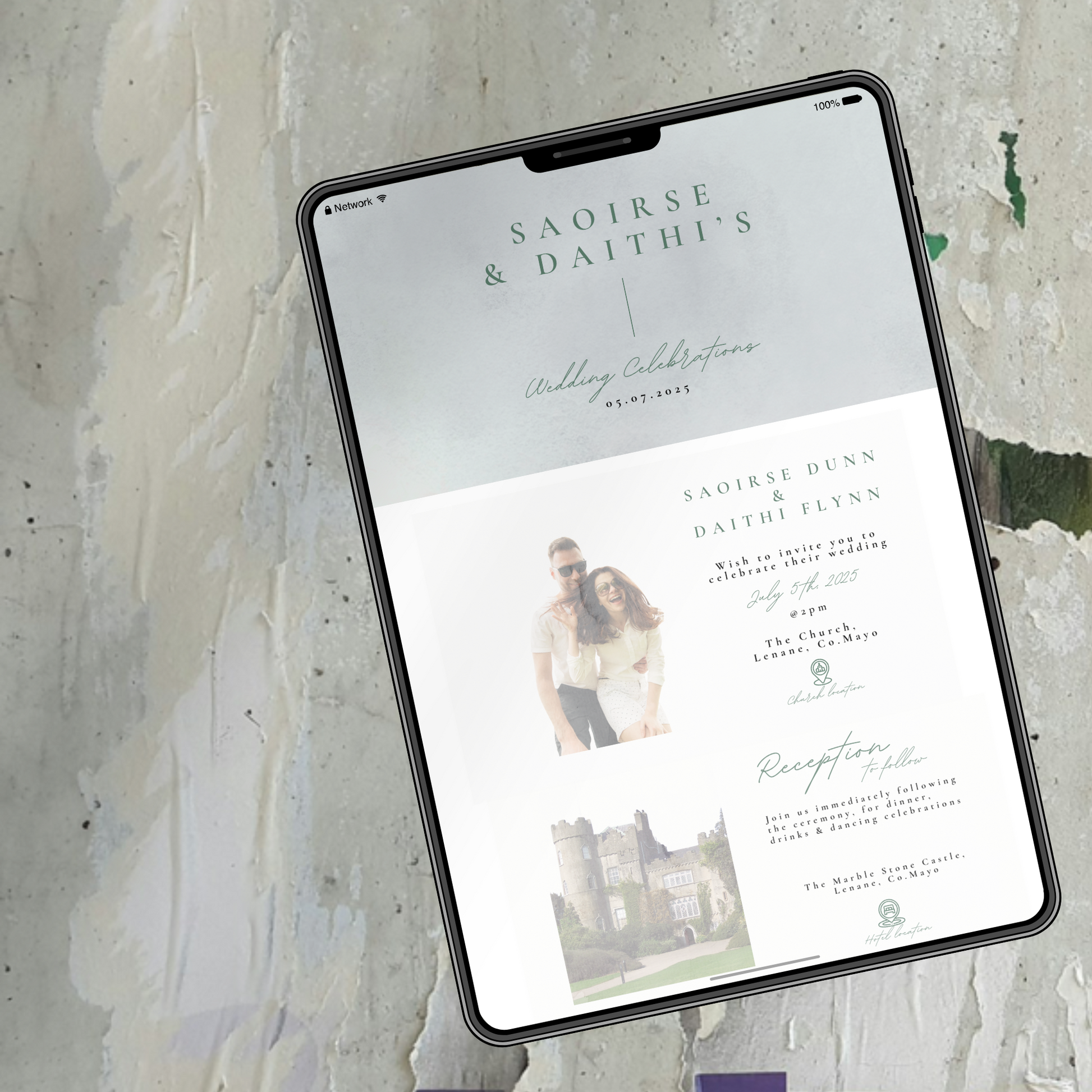 Misty Grey Minimal Wedding Invitation Suite – Canva Template