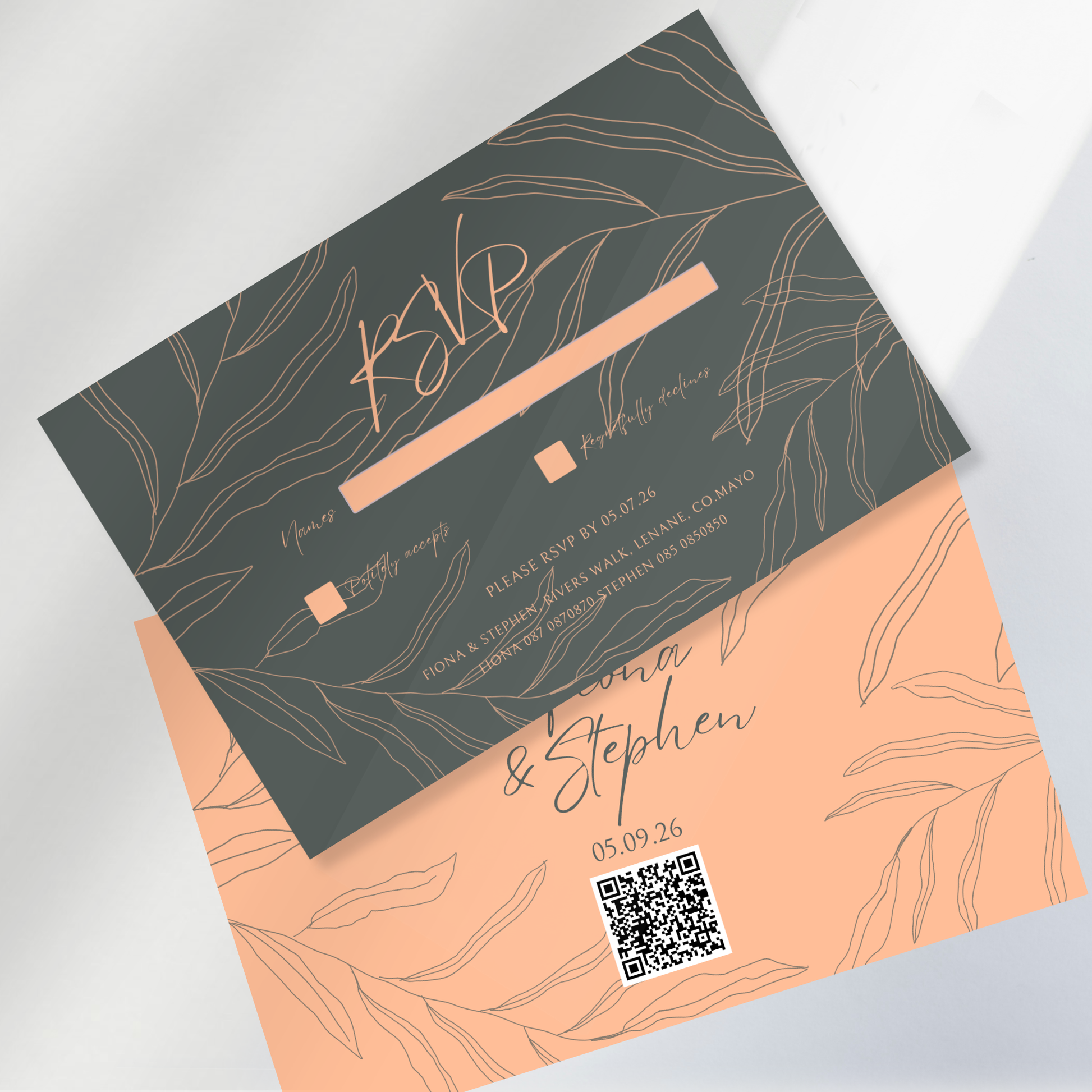 Sage Botanica Minimal Wedding Invitation Suite – Canva Template