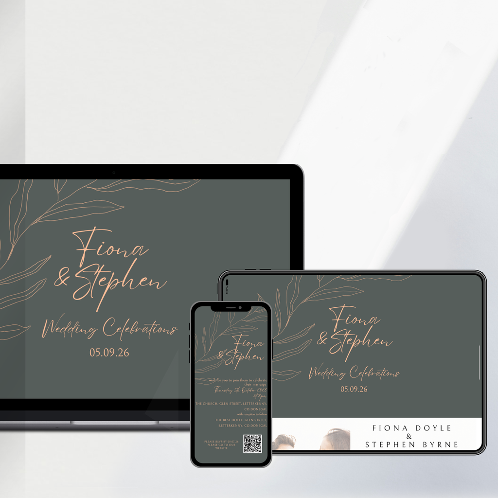 Sage Botanica Minimal Wedding Invitation Suite – Canva Template