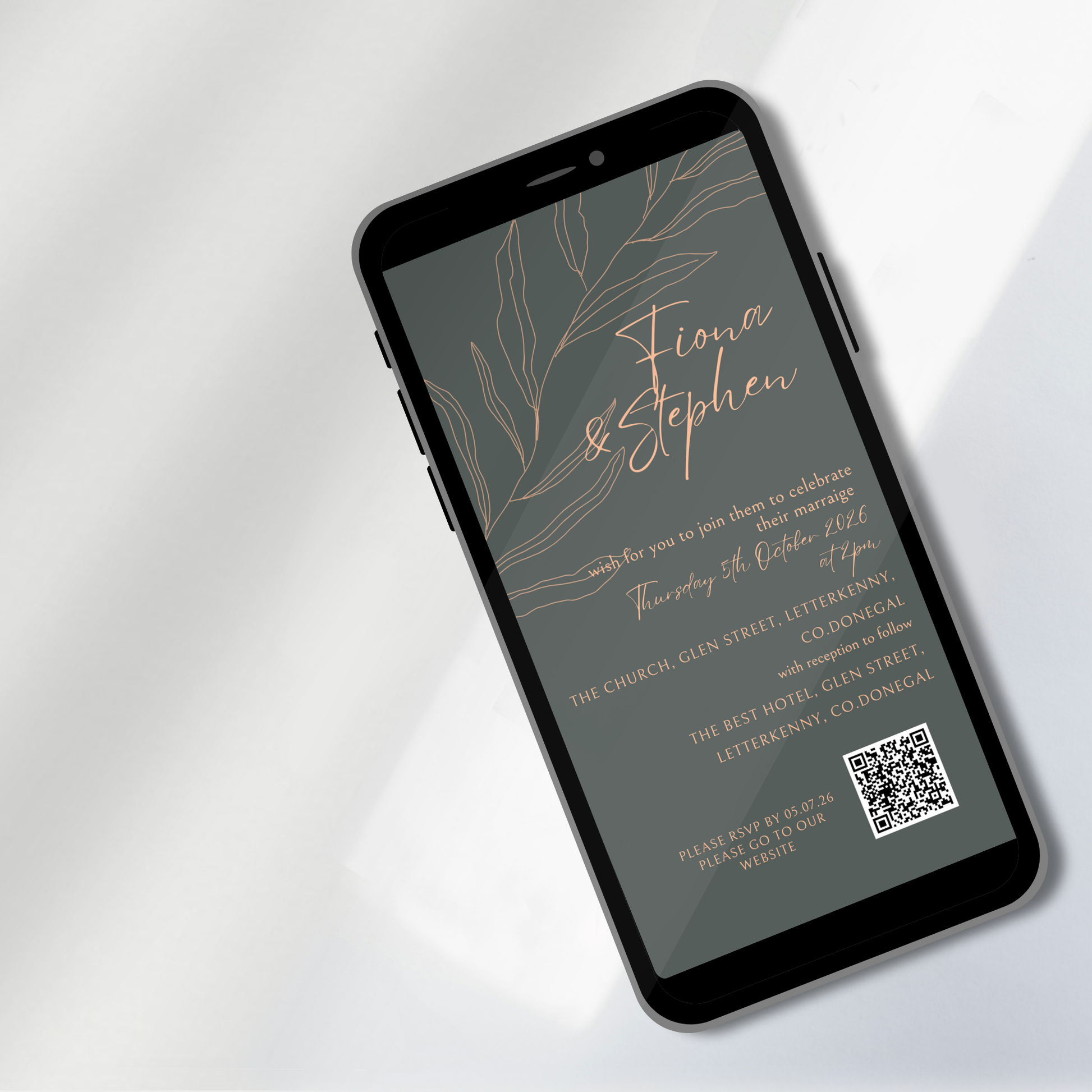 Sage Botanica Minimal Wedding Invitation Suite – Canva Template