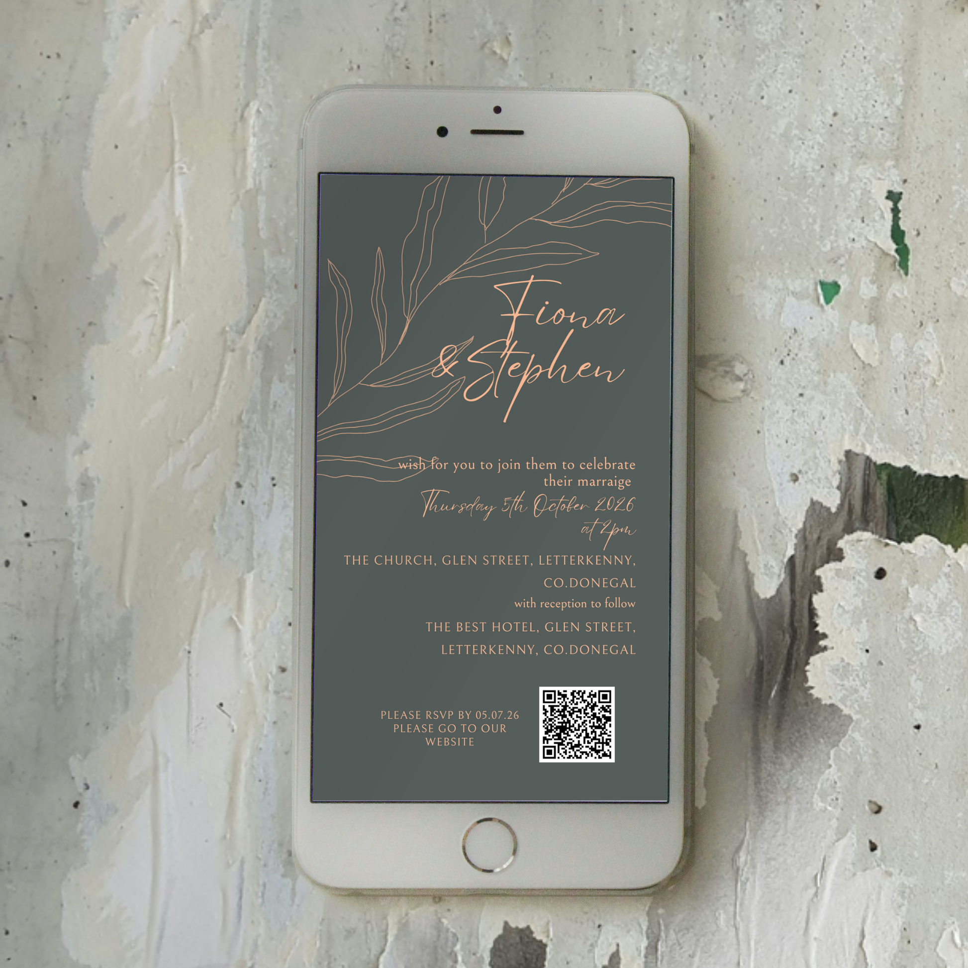 Sage Botanica Minimal Wedding Invitation Suite – Canva Template