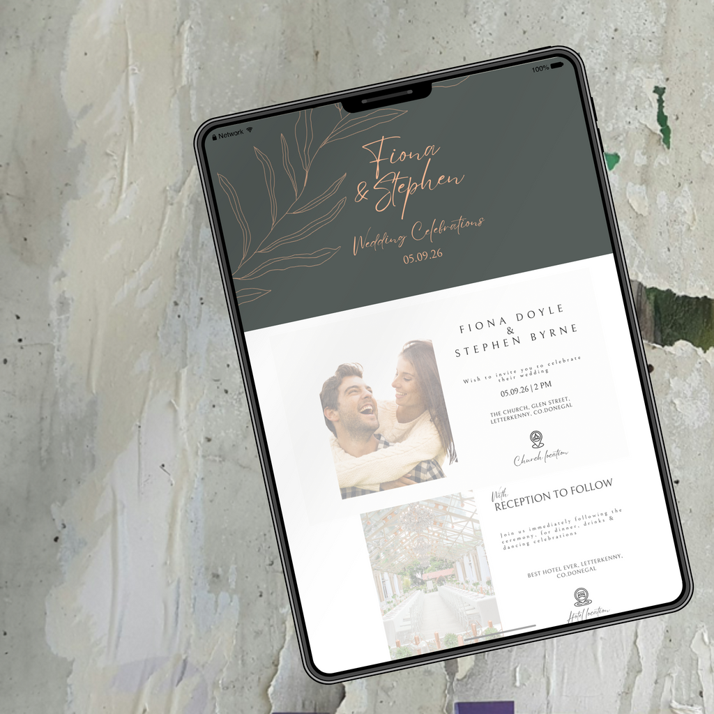 Sage Botanica Minimal Wedding Invitation Suite – Canva Template