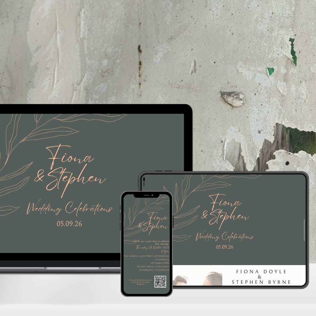 Sage Botanica Minimal Wedding Invitation Suite – Canva Template