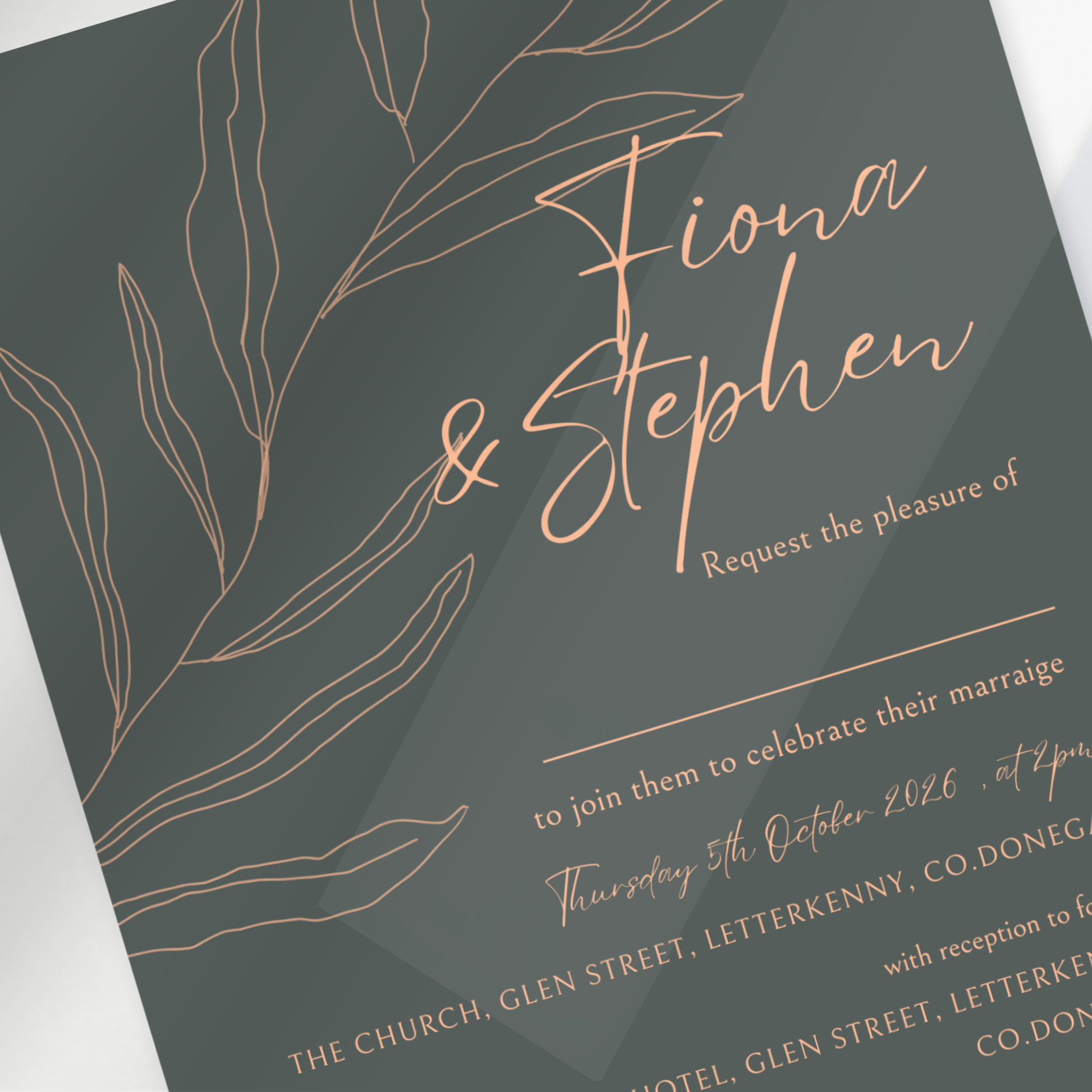 Sage Botanica Minimal Wedding Invitation Suite (Print-Ready PDF Files)