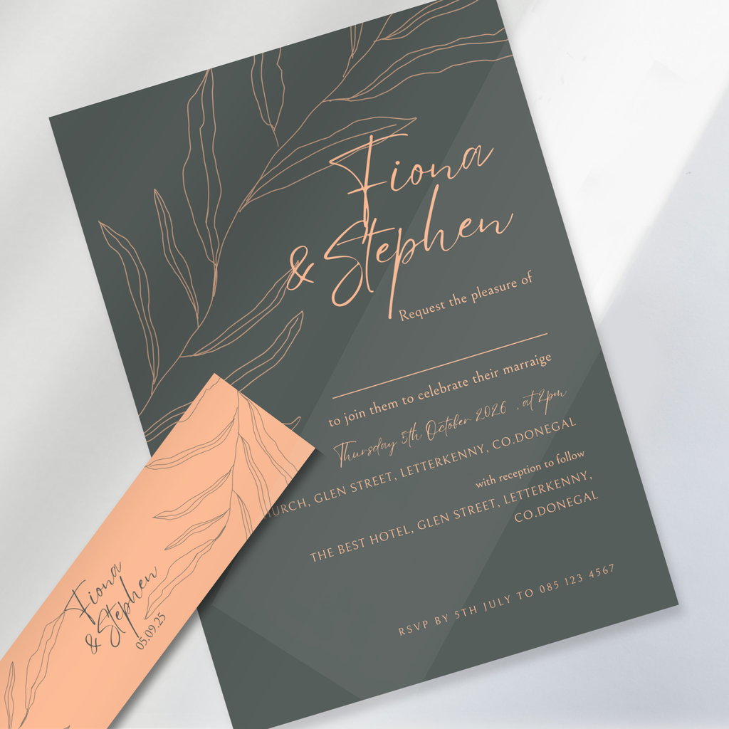 Sage Botanica Minimal Wedding Invitation Suite – Canva Template
