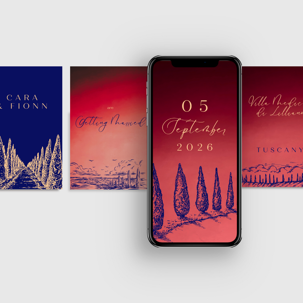 Tuscan Save the Date Video Invitation | Custom Wedding Evite | Mobile Video Invite – Done For You