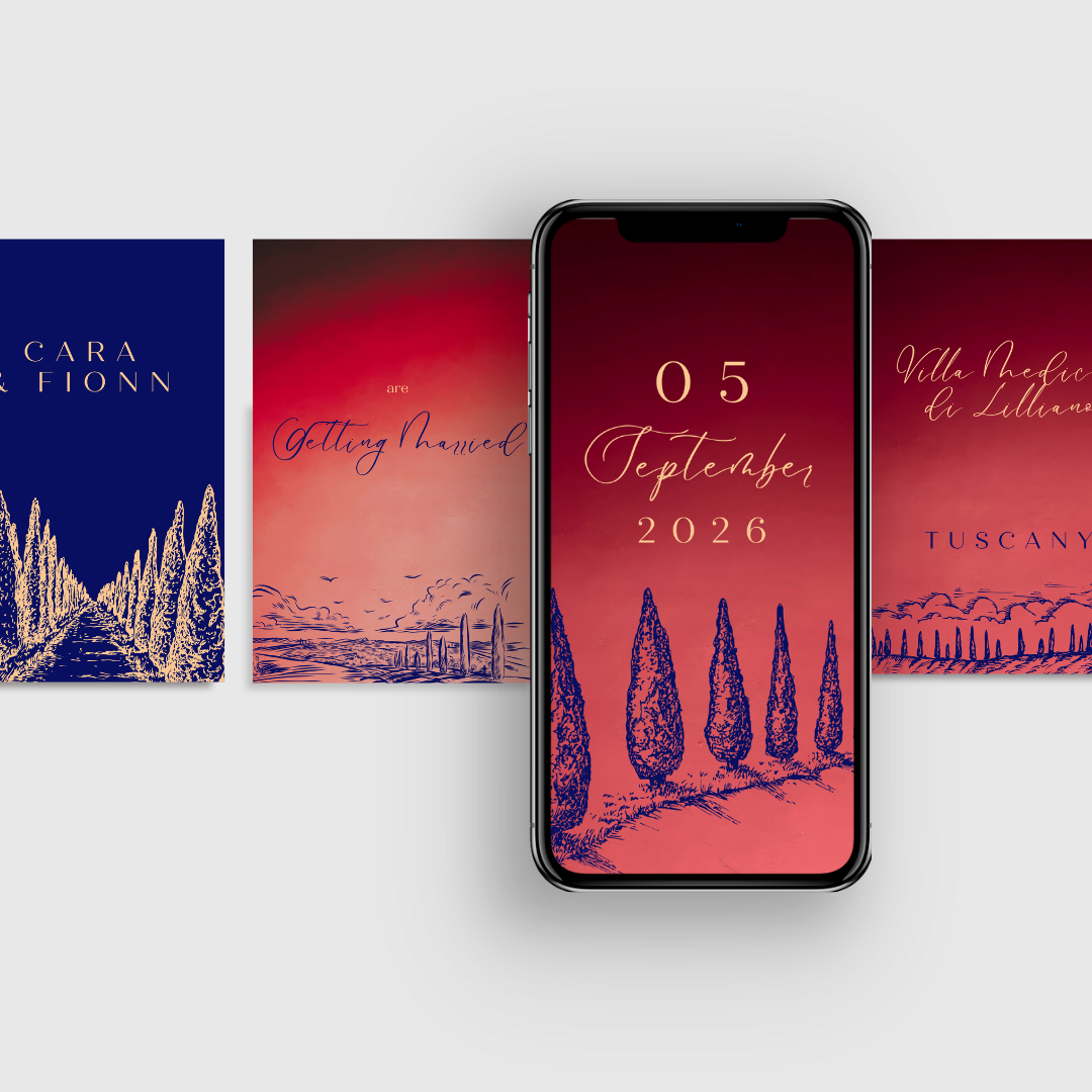 Tuscan Save the Date Video Invitation | Custom Wedding Evite | Mobile Video Invite – Done For You