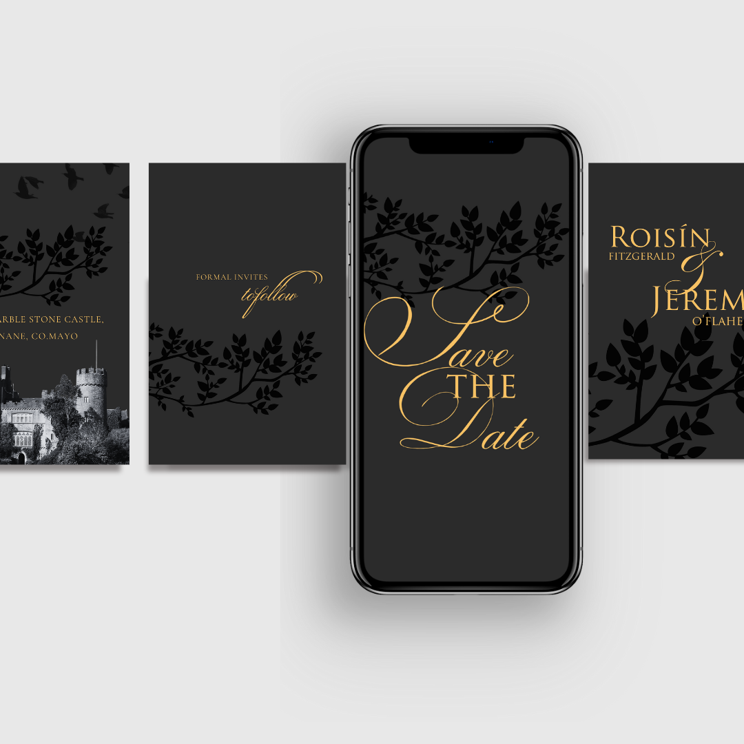 Midnight Botanical Save the Date Mobile Video Invitation