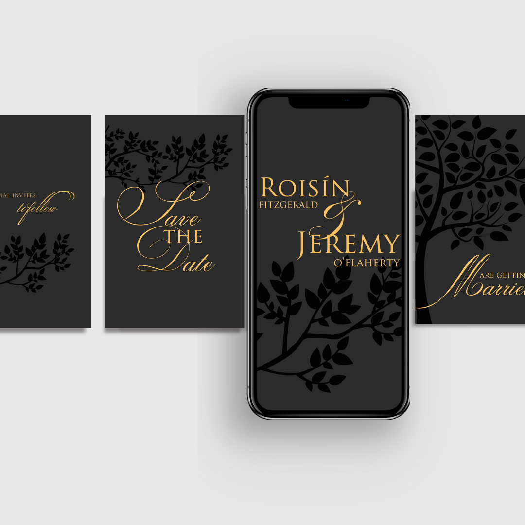 Midnight Botanical Save the Date Mobile Video Invitation