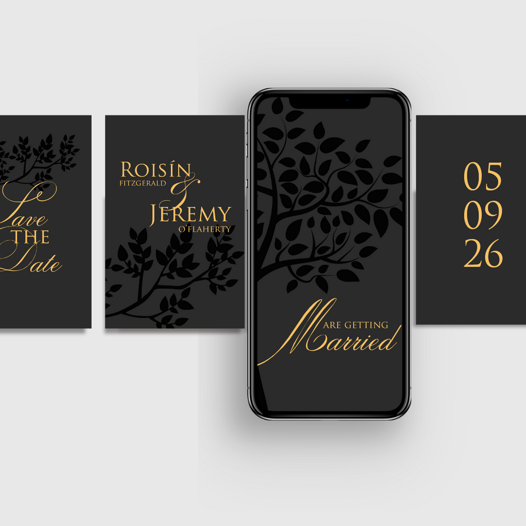 Midnight Botanical Save the Date Mobile Video Invitation