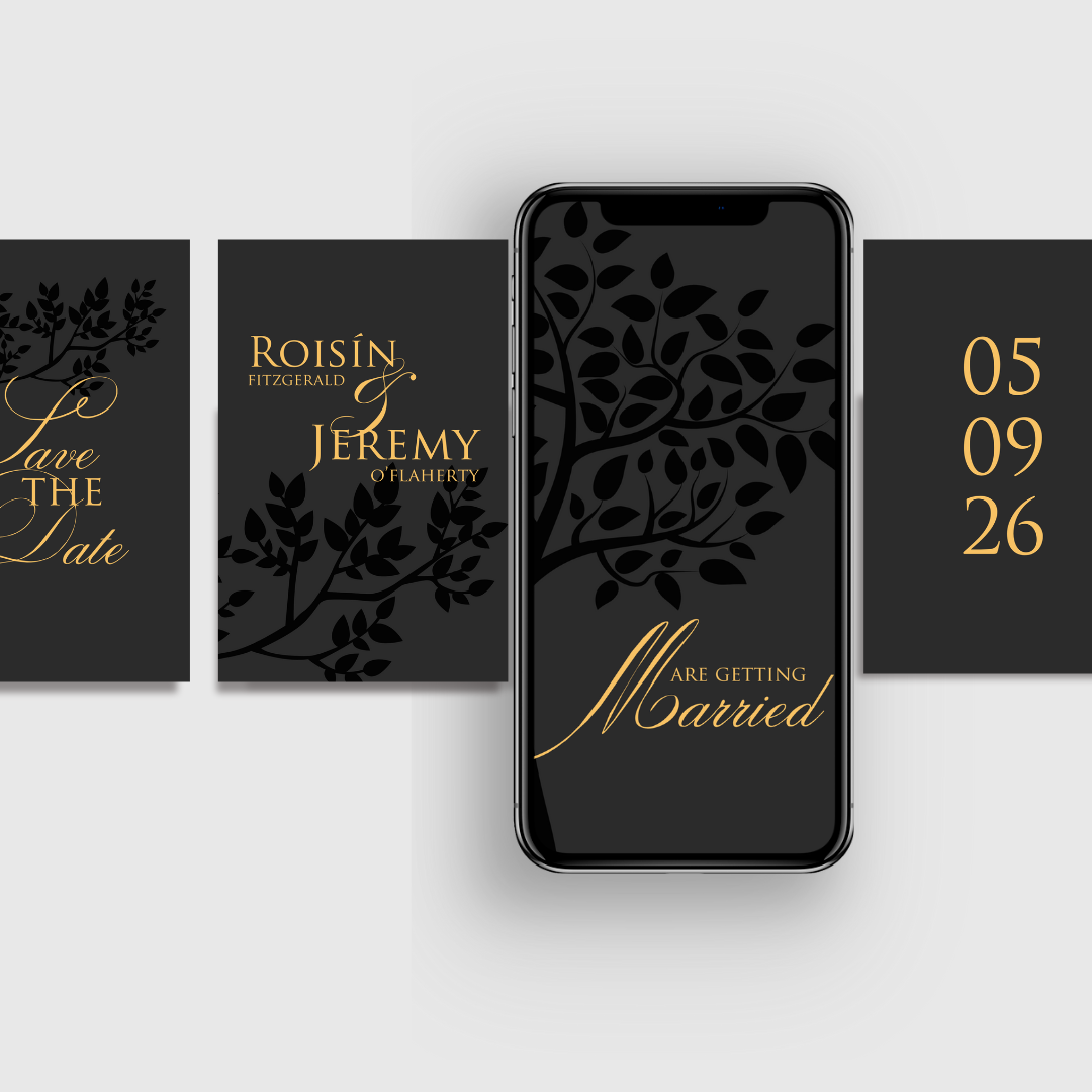 Midnight Botanical Save the Date Mobile Video Invitation