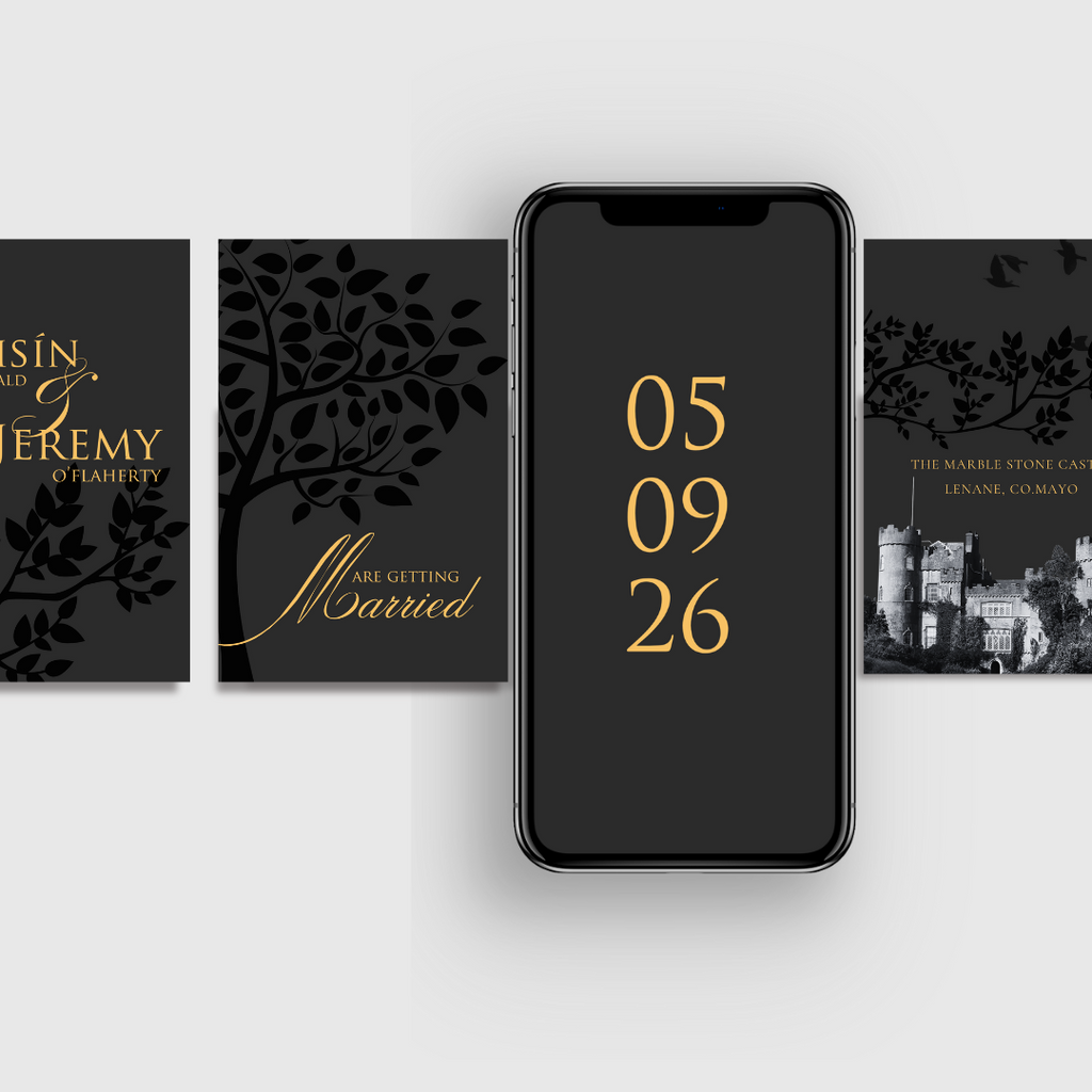 Midnight Botanical Save the Date Mobile Video Invitation