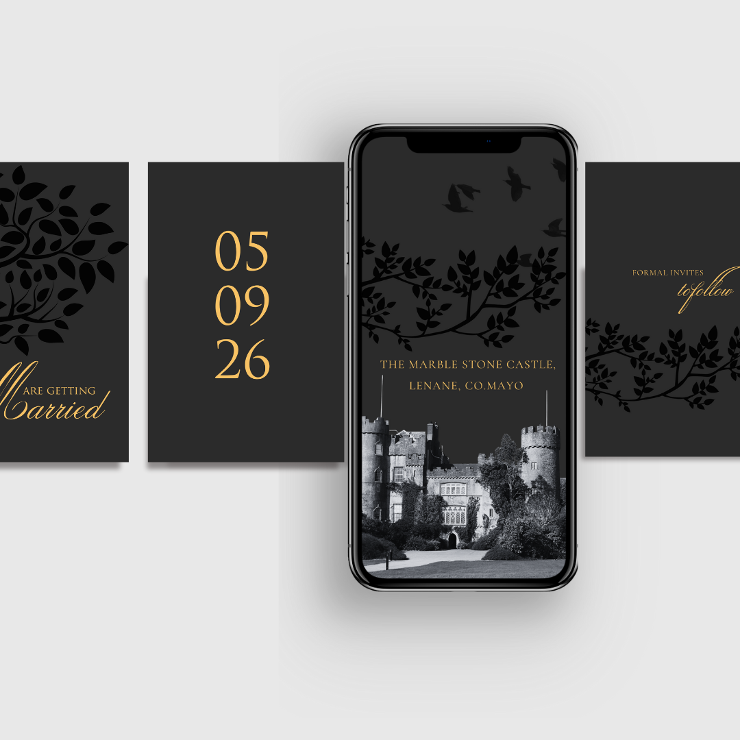 Midnight Botanical Save the Date Mobile Video Invitation