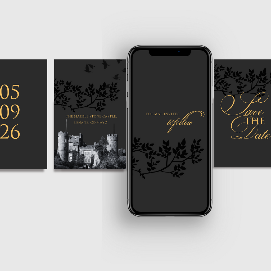 Midnight Botanical Save the Date Mobile Video Invitation