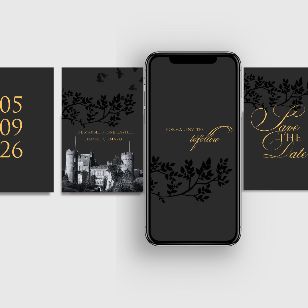 Midnight Botanical Save the Date Mobile Video Invitation