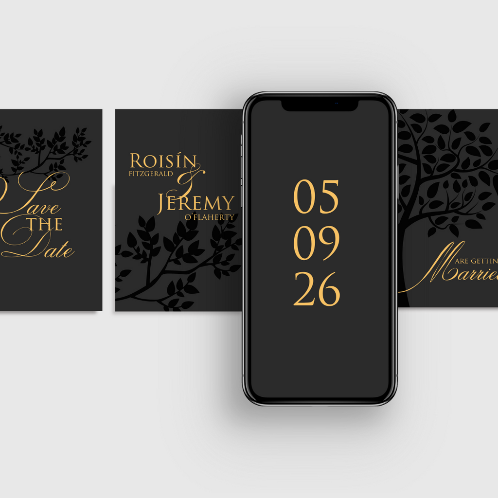 Midnight Botanical Save the Date Mobile Video Invitation